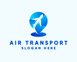 Air Transport Location Pin logo design