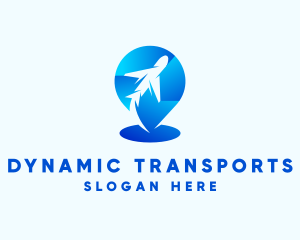 Air Transport Location Pin logo design