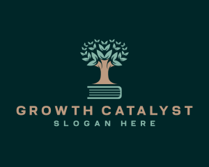 Community Growth Book Tree logo design