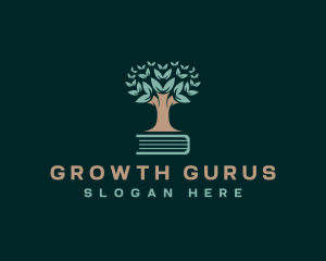 Community Growth Book Tree logo design