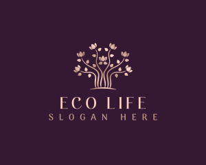 Natural Flower Tree logo design