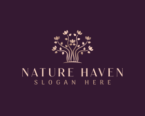 Natural Flower Tree logo design