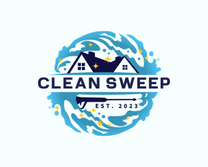 Wave Pressure Wash Cleaning logo design