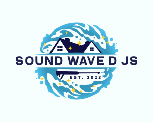 Wave Pressure Wash Cleaning logo design