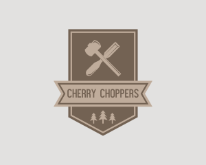 Mallet Chisel Carpentry logo design