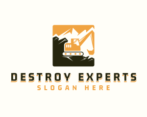 Mountain Quarry Excavation  logo design