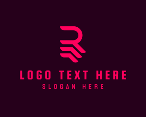 Wings Delivery Logistics Letter R logo