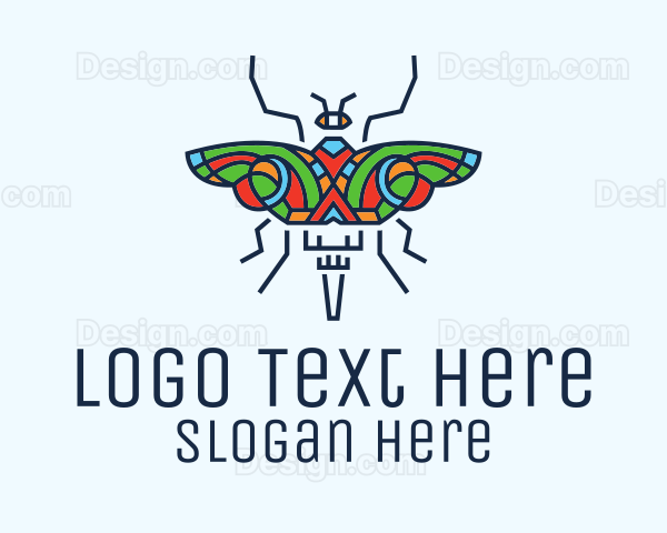 Multicolor Butterfly Insect Logo