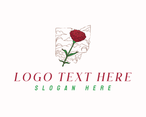 Ohio Scarlet Carnation Flower logo