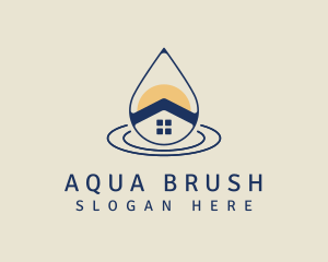 Minimalist Home Water Supply logo design