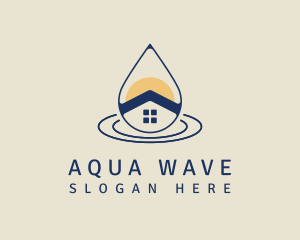 Minimalist Home Water Supply logo design