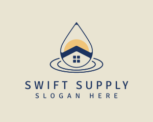 Minimalist Home Water Supply logo design