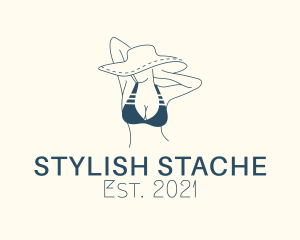 Blue Summer Stylish Lady  logo design