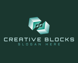 Cube Tech Block logo design