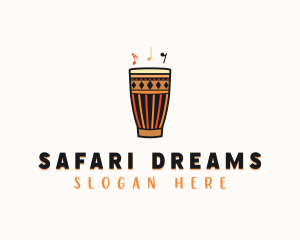 Musical African Instrument logo design