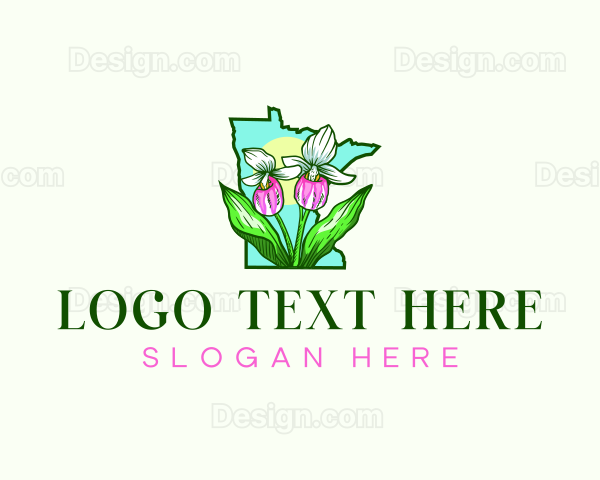 Minnesota  Flower Plant Logo