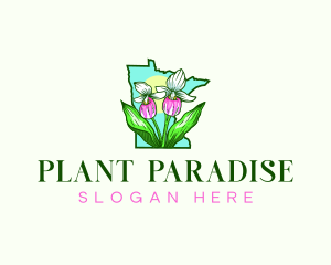 Minnesota  Flower Plant logo design