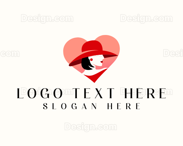 Lady Hat Fashion Logo