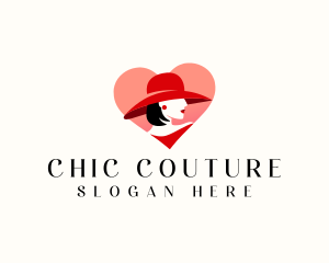 Lady Hat Fashion logo design