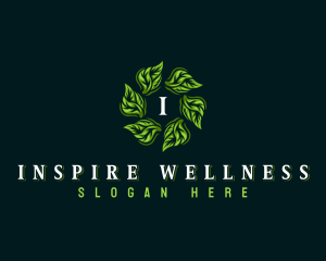 Wellness Leaf Waves logo design