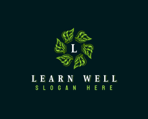 Wellness Leaf Waves logo design