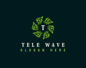 Wellness Leaf Waves logo design