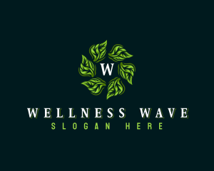 Wellness Leaf Waves logo design