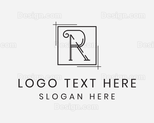 Simple Geometric Letter R Logo