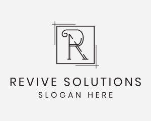 Simple Geometric Letter R logo design