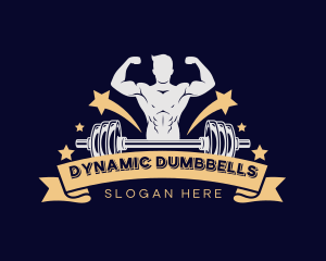 Muscle Bodybuilder Barbell logo