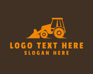 Orange Front Loader Construction logo