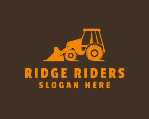 Orange Front Loader Construction logo design