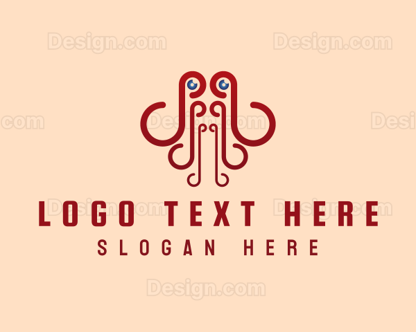 Octopus Seafood Tentacle Logo