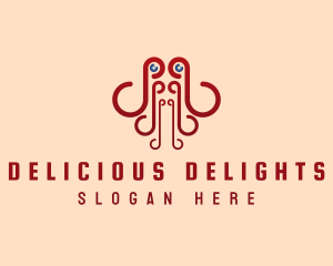 Octopus Seafood Tentacle Logo