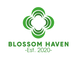 Green Floral Leaves logo design
