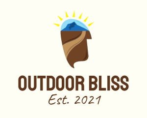 Outdoor Mountain Head  logo design