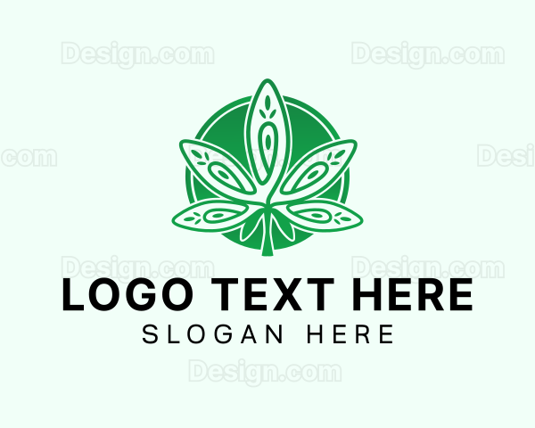 Green Marijuana Leaf Logo