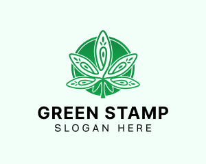 Green Marijuana Leaf logo design