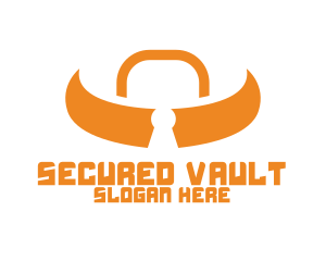 Orange Bull Lock logo design