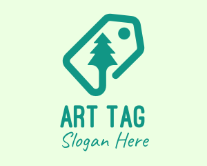 Green Pine Tree Tag logo design