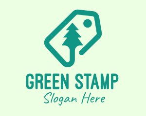 Green Pine Tree Tag logo design