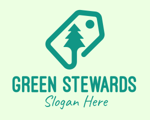 Green Pine Tree Tag logo design