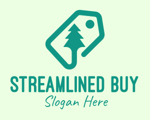 Green Pine Tree Tag logo design