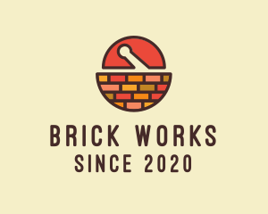 Brick Mortar Pestle logo design