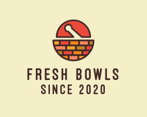 Brick Mortar Pestle logo design