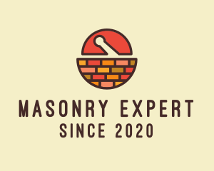 Brick Mortar Pestle logo design