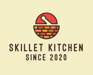 Brick Mortar Pestle logo design