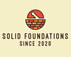 Brick Mortar Pestle logo design