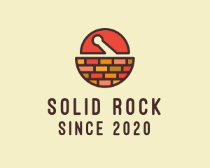 Brick Mortar Pestle logo design