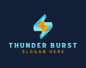 Thunder Electricity Bolt logo design